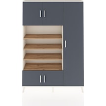 Arges Dolap 11 Raflı 5 Kapaklı 132x30x195 Aytaşı-antrasit/çam Aytaşı