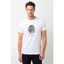 Skull Lockscreen Tumblr Baskılı Beyaz Erkek Tshirt