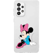 Samsung Uyumlu Galaxy A23 Kapak Minnie Mouse Tasarımlı Şeffaf Silikon Kılıf Şeffaf