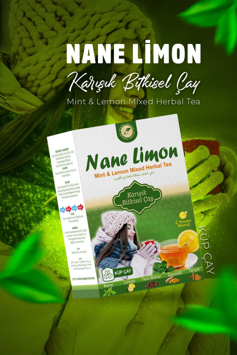 Vhp Hazır Bitki Çayı Küpleri Küp Şeker Formu Nane Limon Atom Çayı 180 G