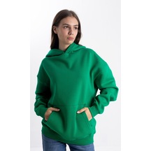 Yeşil Kapşonlu Sweatshirt