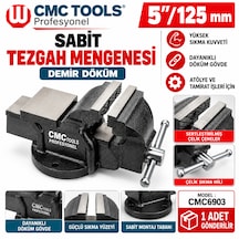 Sabit Tezgah Mengenesi Demir Döküm 5''/125mm Yüksek Sıkma Kuvveti Cmc6903