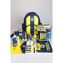 Dekomus İle Yeni Sezon Lisanslı Fenerbahçe Full Kırtasiye Okul Seti Çubuklu Okul,3 Bölmeli Beslenme Çantası Ve Kalem Çantası İle 700 Ml Matara,beslenme Kabı Açık Gri