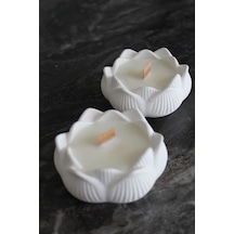 Bernami Mumluk Şamdanpinterest 2'li Lotus Ahşap Fitilli Kokulu Mum Diğer