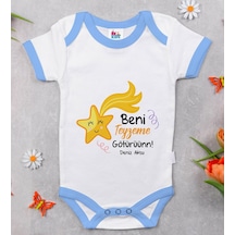 Bitmeyenkartus Bk Kids Kişiye Özel Mavi Bebek Body Zıbın - Model 50 Çok Renkli