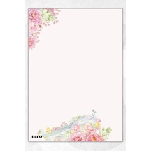 A5 Çiçek Bloknot Çizgisiz Defter - 50 Yaprak - Memopad - Notepad - Not Defteri - Not Kağıdı - 1256 Çok Renkli