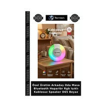 Özel Üretim Arkadaş Oda Masa Bluetooth Hoparlör Rgb Işıklı Kablosuz Speaker D65 Beyaz