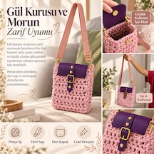 Gül Kurusu & Mor Mini Penye Çanta Gülkurusu