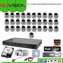 31 Li 2mp Full Color 3.6mm Lens 1080p Fullhd Warmled Ahd Dome Set