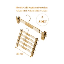 Pantolon Etek Askısı Plastik Gold Kaplama 5 Adet Diğer