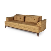 Madrid Üçlü Yataklı Kanepe Bora Hardal Koyu Hardal