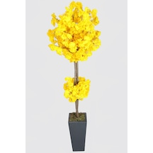 Ahşap Saksıda Yapay Bahar Dalı Ağacı Sarı 150 Cm Sarı