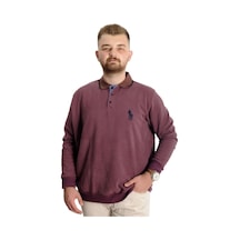 Mode Xl Büyük Beden Erkek Sweat Polo Selanik Horse 23442 Gül Kurusu 001