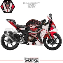 Rks Srk 125r Kaplama Sticker Katana Girl Motor Kaplama Modeli Hazır Kit Siyah