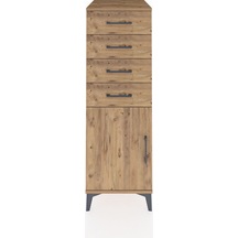 Kronos Dolap Tek Raflı 4 Çekmeceli Tek Kapaklı 44x59x134 Çam-çam Atlas Çam