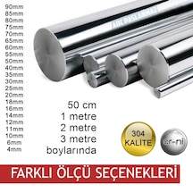 Paslanmaz Krom Çubuk (Dolu Mil) 304 Kalite (Boy Ve Çap Seçeneği)