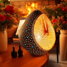 Dekoratif İpli Model Su Kabağı Lamba,dekortif Su Kabağı Abajur Beyaz