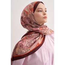 Carell Royal Bordo Vela Floş Şal Çok Renkli