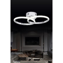 Pl 02 2 Model Krom 3 Renkli Salon Ve Oturma Odası İçin İdeal Alüminyum Avize, 45x10 Krom
