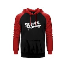 My Chemical Romance Logo Kırmızı Renk Reglan Kol Kapşonlu Sweatshirt Kırmızı