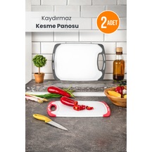 2 Boy Kaydırmaz Tabanlı Kesme Tahtası Beyaz