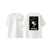 Thewert Peaky Blınders Smoke Tasarım Sırt Baskılı Pamuk Beyaz Oversize T-shirt