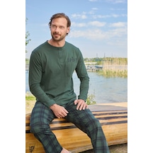 Aydoğan Erkek Pijama Takımı Modal Pamuklu Haki