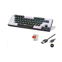 Mekanik Klavye Tri Mod Rgb Red Switch - Siyah Beyaz Mf1703b