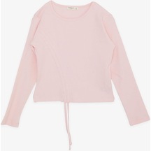 Breeze Kız Çocuk Uzun Kollu Tişört Büzgülü 8-14 Yaş, Pembe-pembe Pembe