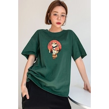 Unisex Shinobi Baskılı T-shirt Yeşil