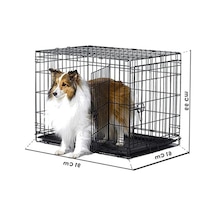 Siyah Metal 91x61x66 Cm Köpek Kafesi, Dayanıklı