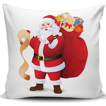 Kırlent Dünyası Noel Baba Temalı Dijital Baskılı Kırlent Kılıfı