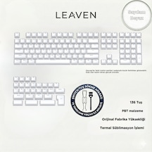 Mekanik Klavye Keycap -136 Tuşlu Kristal Yarı Saydam Beyaz Tuş Takımı