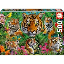 Educa Puzzle - 500 Parça Kaplan Ormanı Puzzle - 19902 - Tiger Jungle
