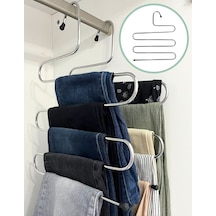 3 Adet Metal Dolap İçi Krom Askı 5 Katlı Paslanmaz Organizer Pantalon Eşarp Etek Askısı Metal Beyaz Diğer