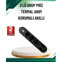 Mey İthalat Akım Korumalı Anahtarlı Usb Girişli Üçlü Priz