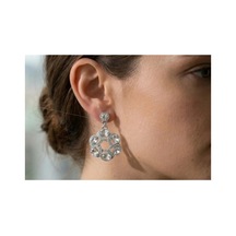 Taşlı Çiçek Figürlü Kadın Küpe Gümüş - 935397710 Gümüş