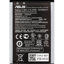 ASUS ZENFONE 2 LASER ZE500KL Batarya Pil 5 inç Model C11P1428 - 2400 mAh