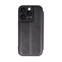 Apple iPhone  Uyumlu,  16 Pro Max Kılıf Flip Cover - Siyah