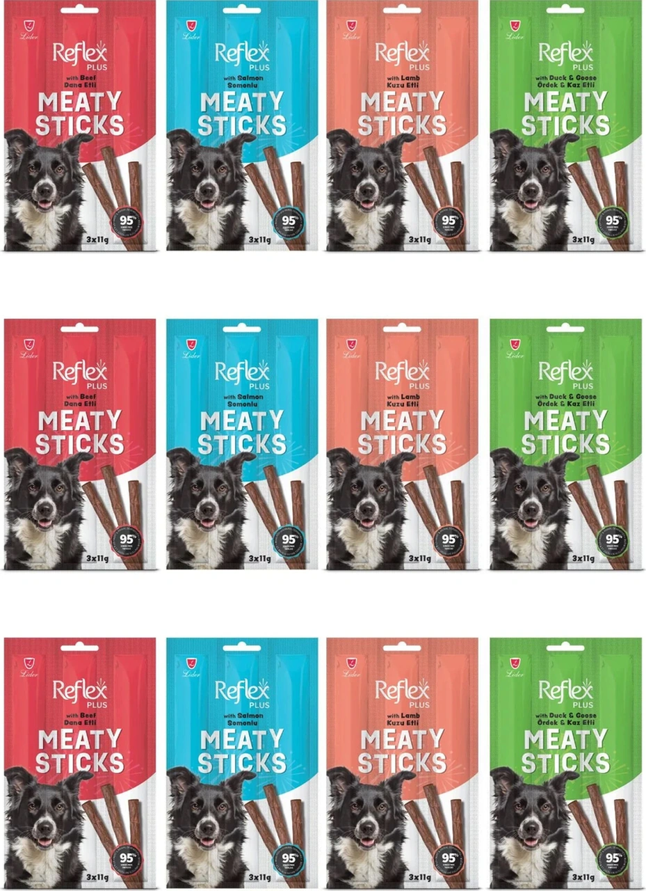 Meaty Sticks 4 Çeşit Karma Köpek Ödül Maması Seti 3x11gr 12 Paket
