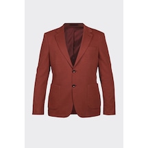 Bordo Casual Slim Fit Bi-stretch Ceket Kiremit