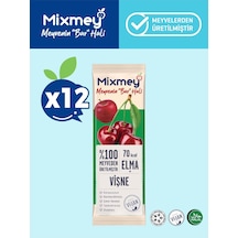 Mixmey Vişne Meyve Barı 12 Adet | Atıştırmalıklar – Vegan, Glutensiz, Koruyucusuz (20GR X 12 ADET)