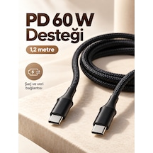 Tek 60w Pd Hızlı Şarj Destekli Led Göstergeli Type C Kablo Najmaddin