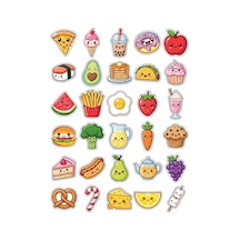 30 Adet Sevimli Yiyecek Sticker Seti - Laptop Defter Telefon Ajanda Çok Renkli