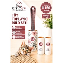 Tüy Toplayıcı Rulo Seti 3 Başlık / Toplam 150 Yaprak - Yüksek Yapışkanlı Kedi Köpek Tüyü, Koltuk Ve Giysi Temizleme Rulosu