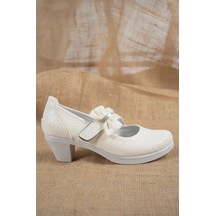 EPAAVM - Topuklu Sedef Çatlak Kız Çocuk Ayakkabı - VRKN010218FP Beyaz