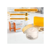 Kolajen Krem & Kojik Asit Leke Karşıtı Sabun Seti - Cilt Tonu Eşitleyici, Sıkılaştırıcı Yaşlanma Karşıtı Bakım Seti 1 Krem 50ml + 2 Sabun 120gx2