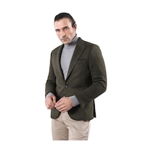Wessi Yün Tek Düğmeli Yeşil Slim Fit Ceket Siyah