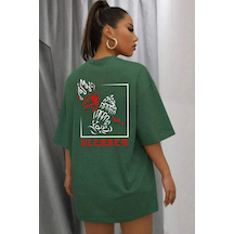 Flood Of Style Unisex Blesseb Baskılı T-shirt Yeşil