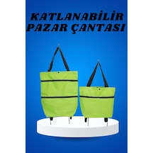 Pazar Arabası Ve Alışveriş Çantası Çift Yönlü Kolay Tekerlekli Taşınabilir